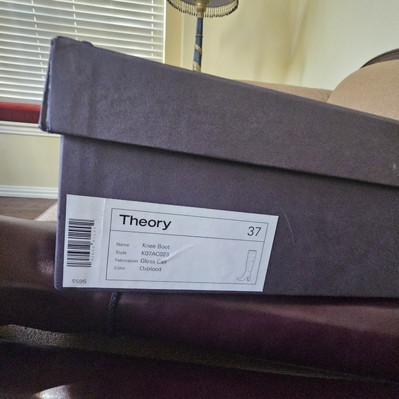Theory Knee Boot in Wine Red Leather Size 37/7 NWT - Picture 13 of 15